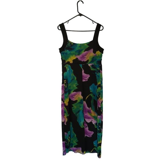 Enfocus Floral Black Crepe Petite Size 12 Maxi Dress - Picture 10 of 12